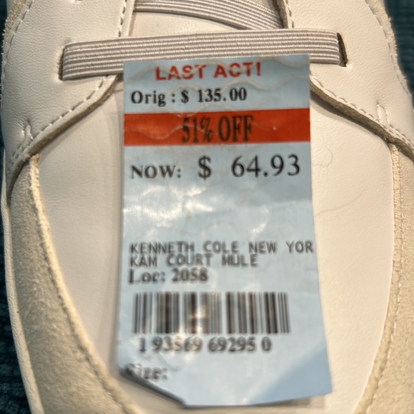 Slip in casual tennis, white with light tan with trim . - Picture 3 of 6